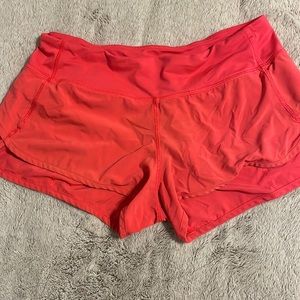Lululemon Neon Pink Speed Up Low Rise Shorts 2.5in inseam